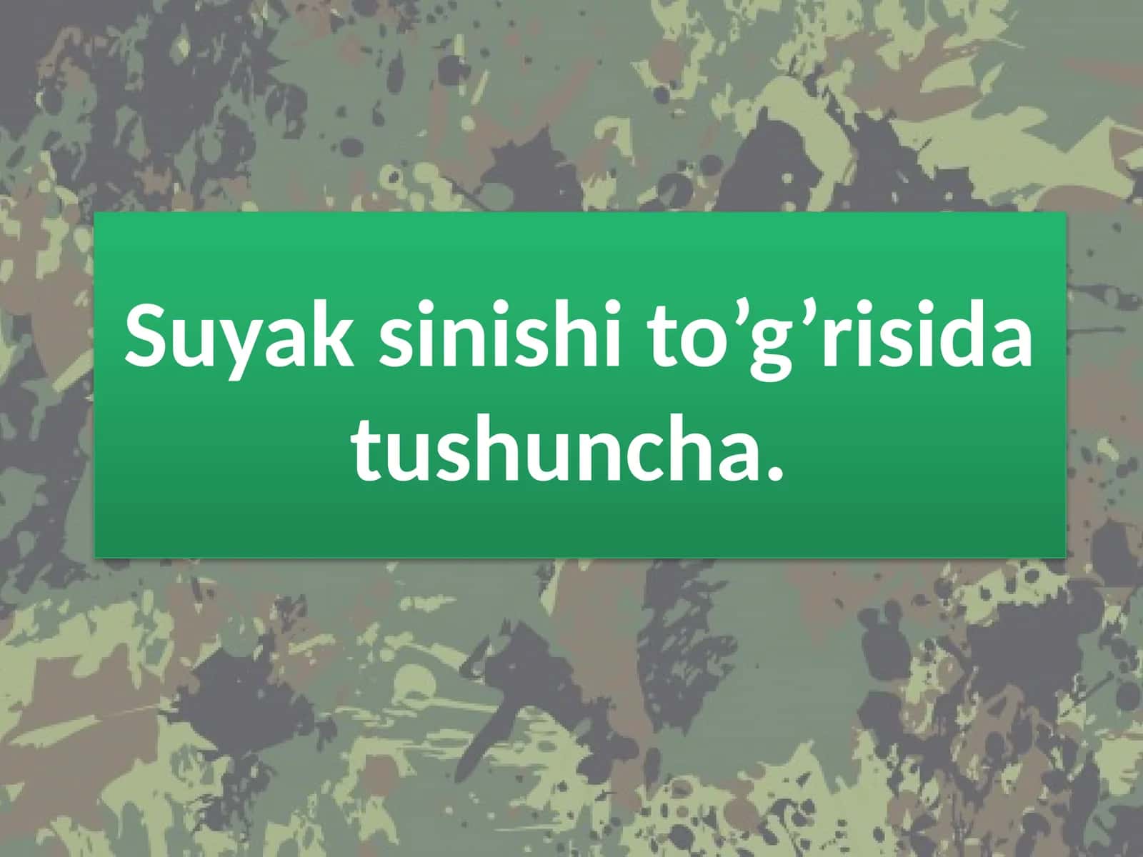 Suyaksinish ito’g’risida tushuncha