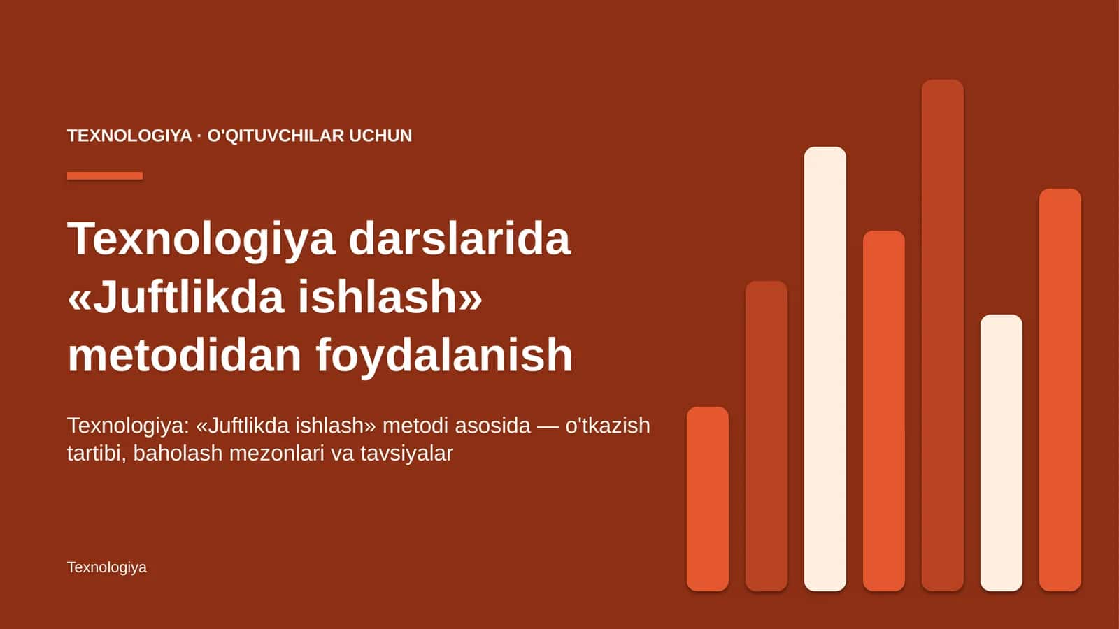 texnologiya darslarida juftlikda ishlash metodidan foydalanish 1384