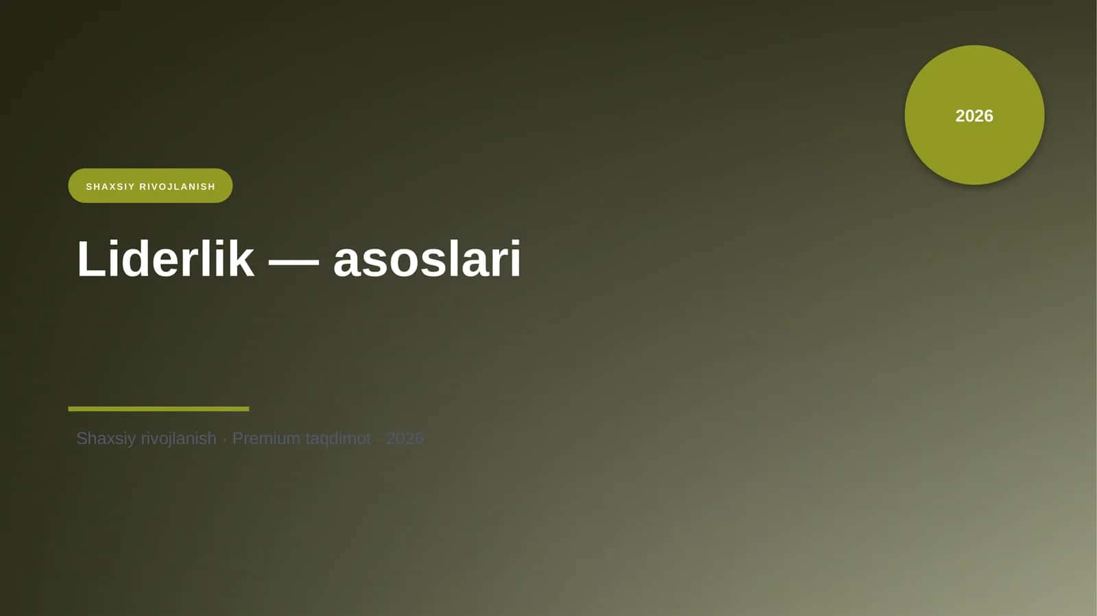 Liderlik — asoslari