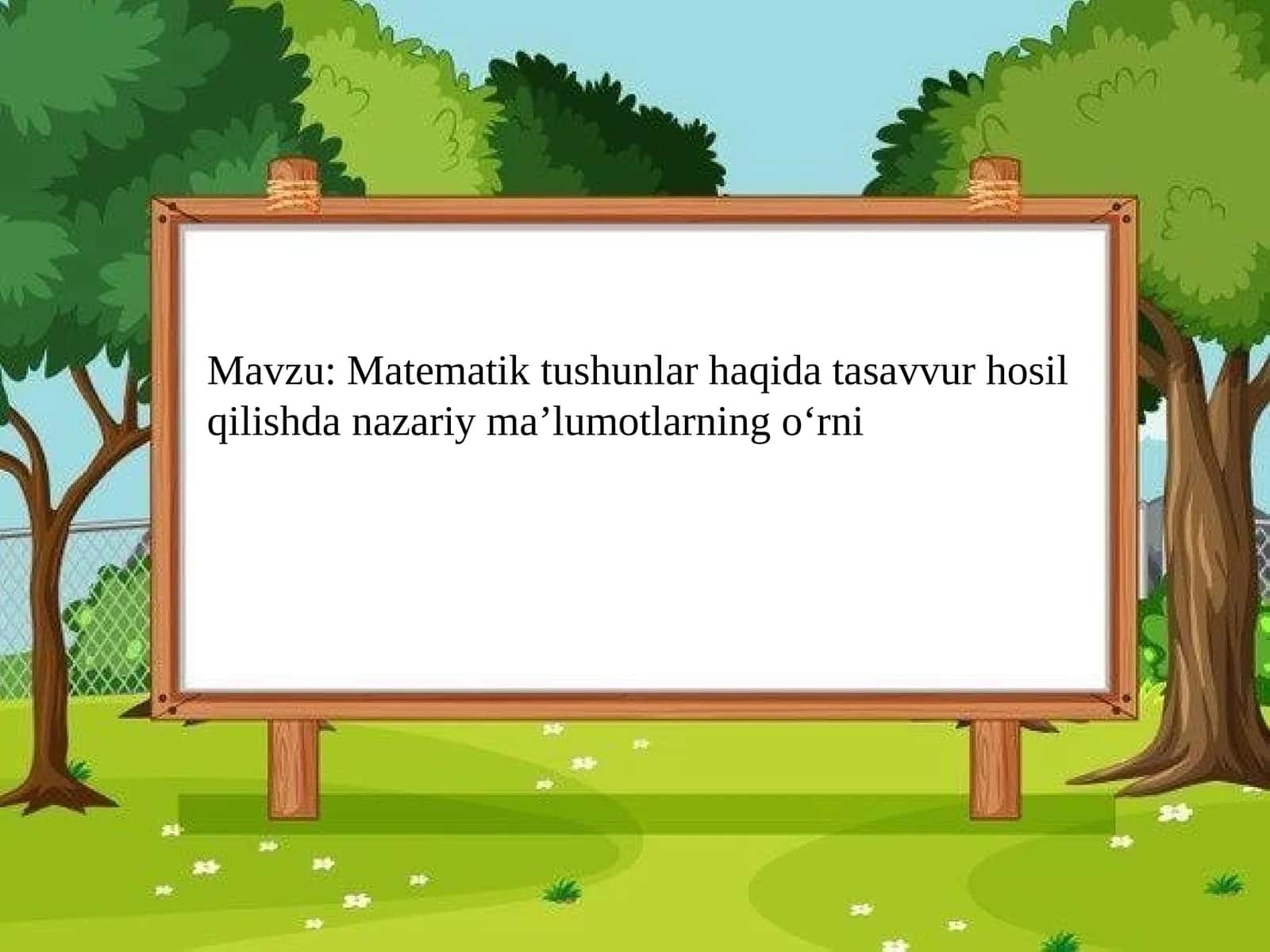 Matematik tushunchalar haqida tasavvur hosil qilishdan nazariy ma'lumotlarning o'rni