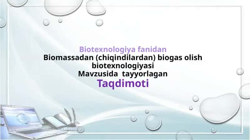 Biomassadan (chiqindilardan) biogas olish biotexnologiyasi