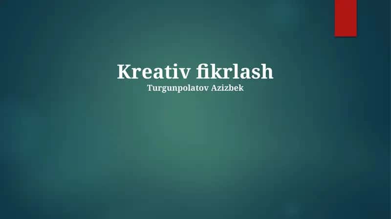 "Dizayn fikrlash" metodologiyasi