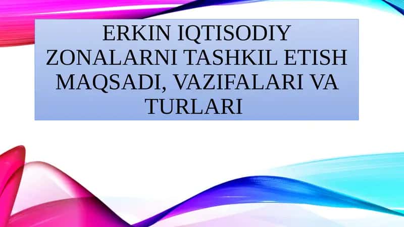 Erkiniqtisodiy zonalarni tashkilotish