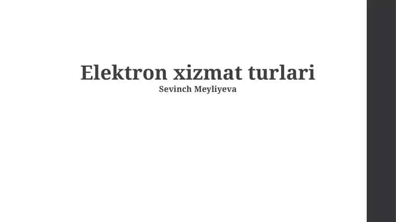 Elektron xizmat turlari