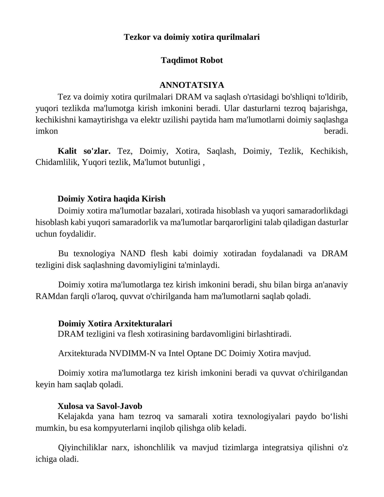 Doimiy xotira qurilmalari