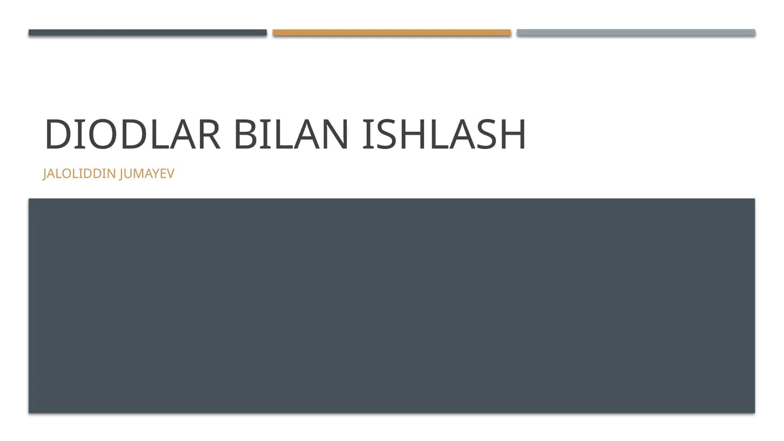 Diodlar bilan ishlash