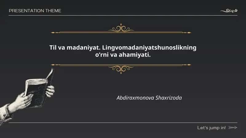 Til va madaniyat: nazariy asoslar