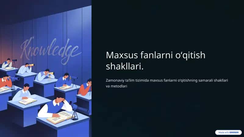 Maxsus fanlarni oʻqitish shakllari