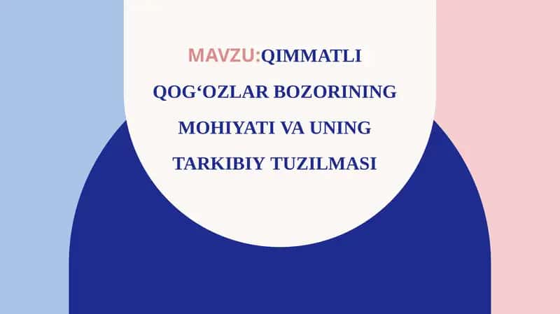 QIMMATLI QOG‘OZLAR BOZORINING MOHIYATI