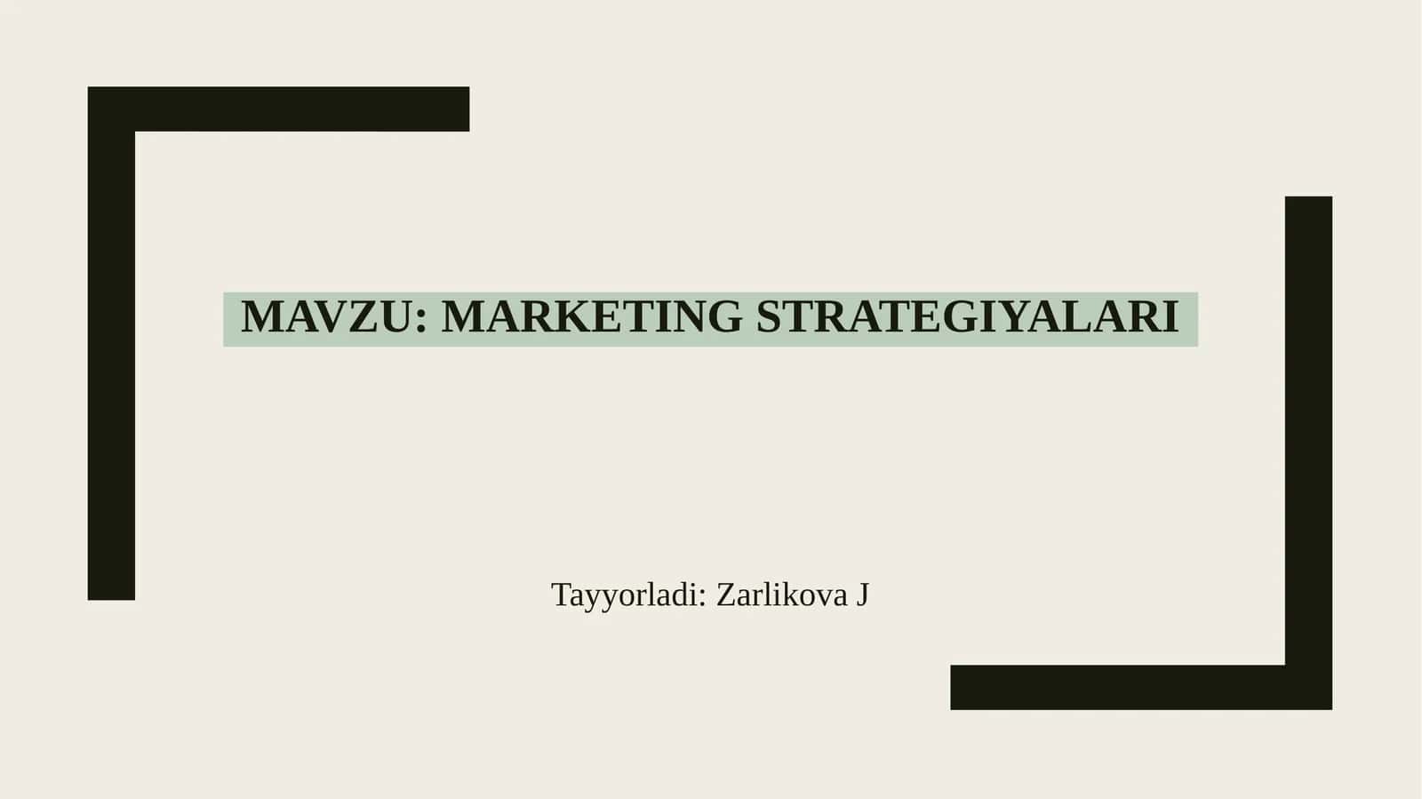 Marketing strategiyalari. slayt 12 list