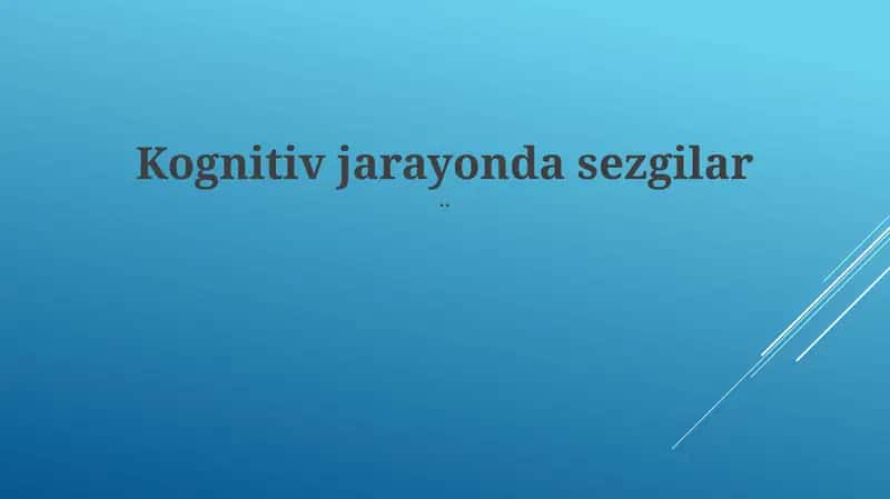 Kognitiv jarayonda sezgilar