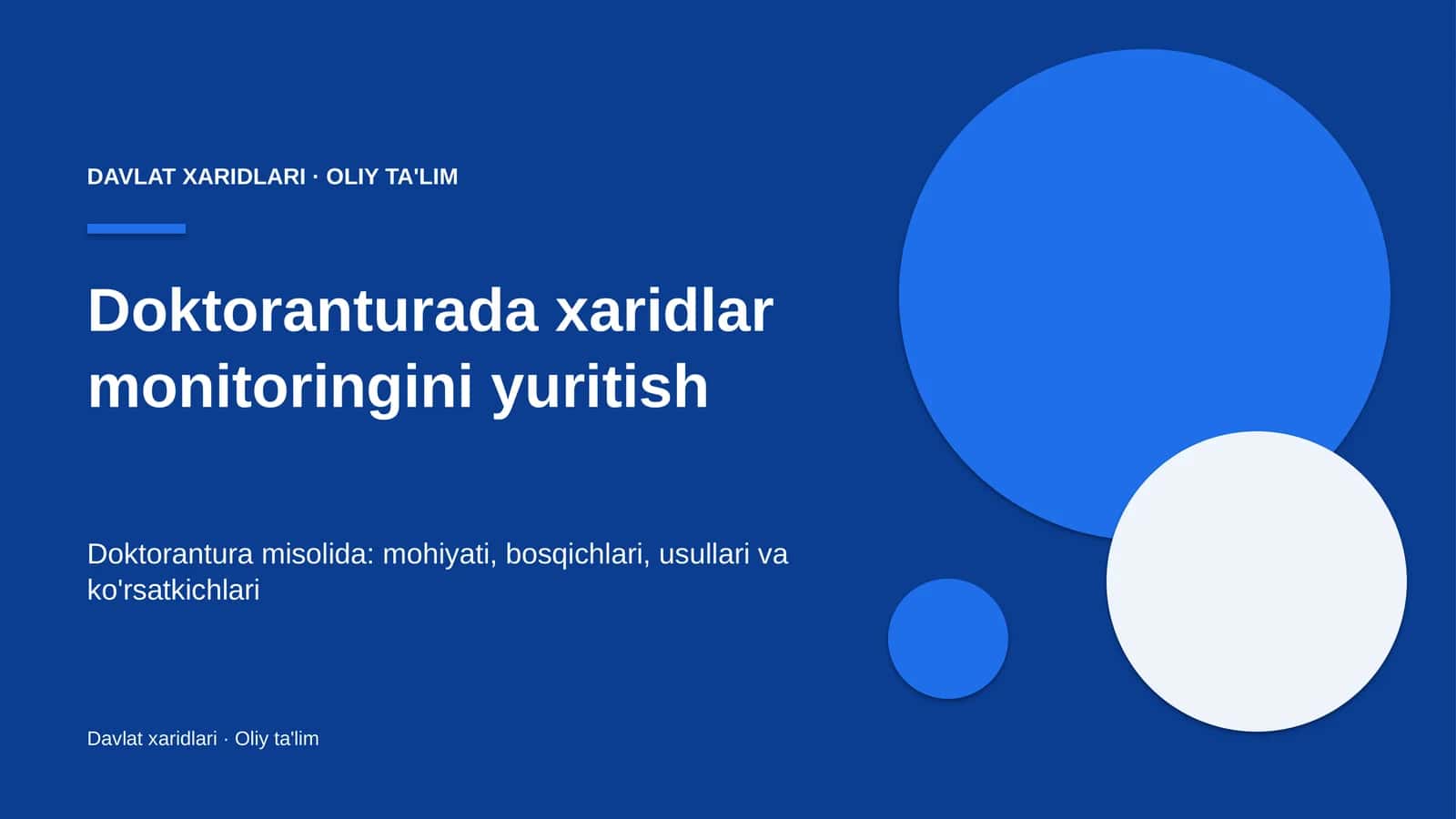 Doktoranturada xaridlar monitoringini yuritish