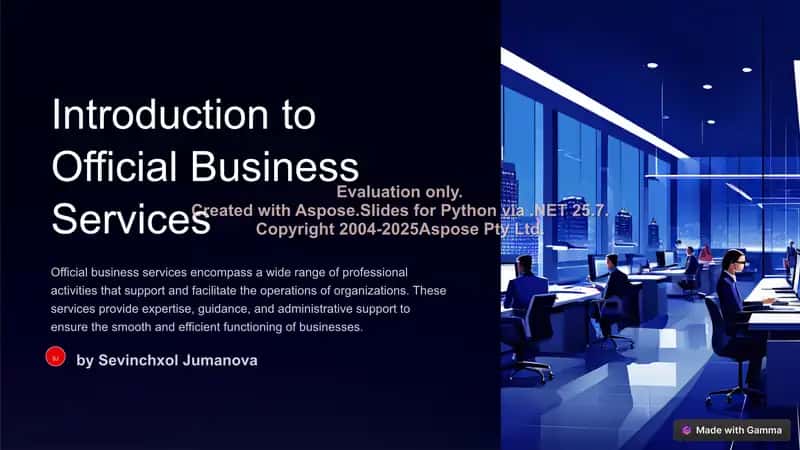 Introduction to Official Business Services