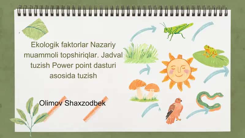 Ekologik faktorlar PowerPoint taqdimoti