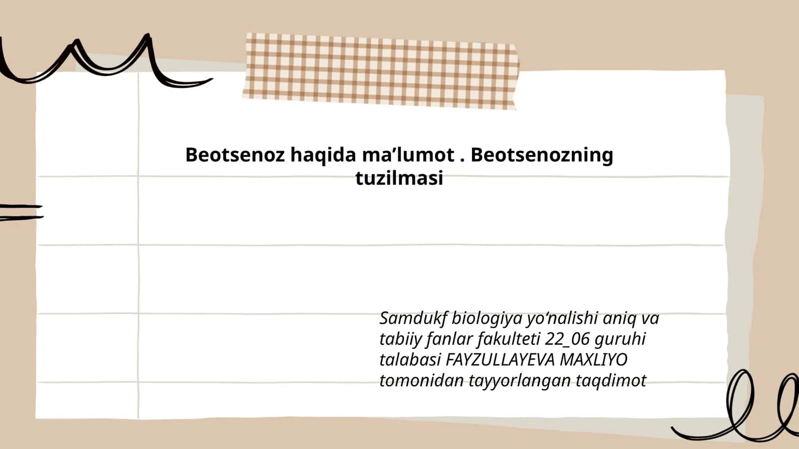 Beotsenozning tuzilmasi