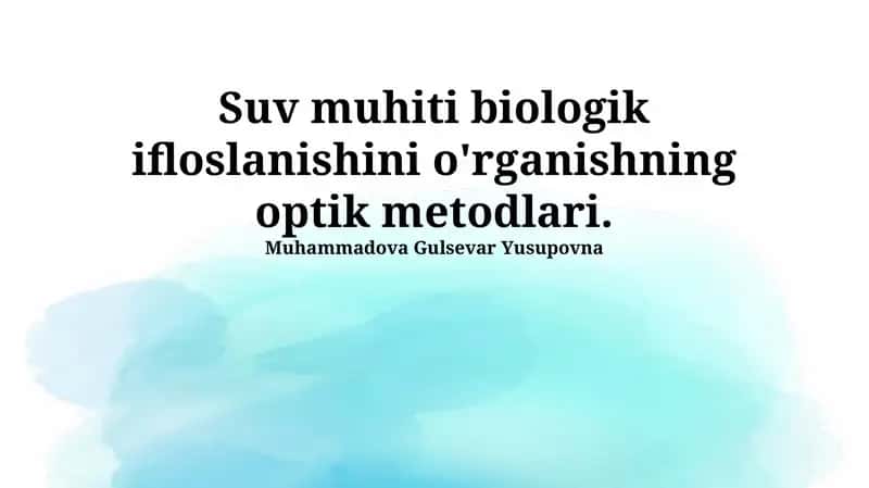 Optik spektroskopiya va mikroskopiya usullari