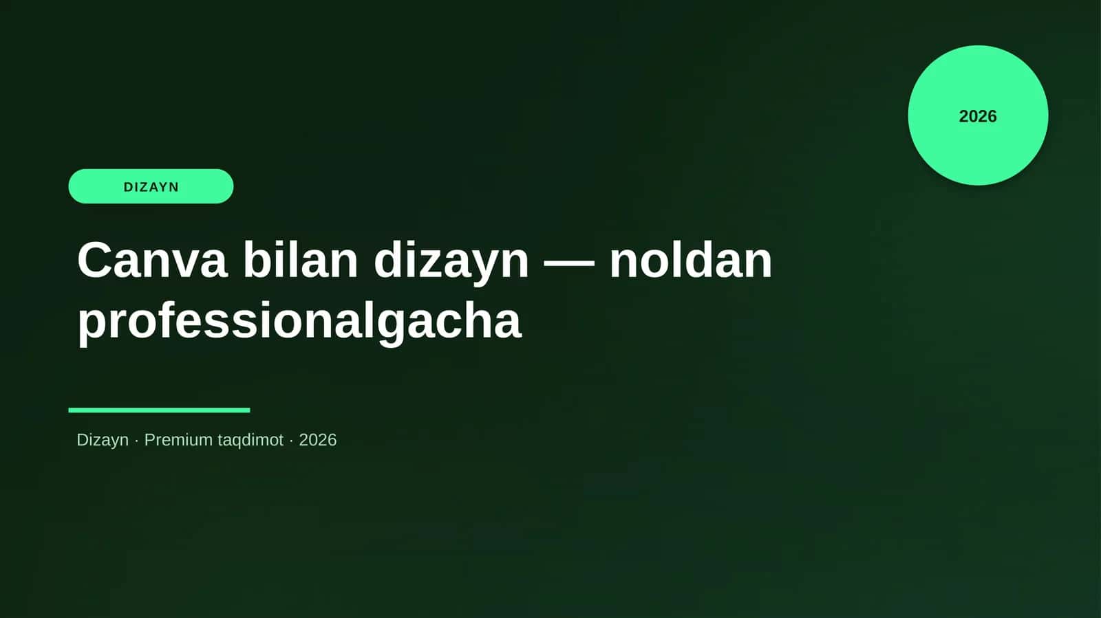 Canva bilan dizayn — noldan professionalgacha