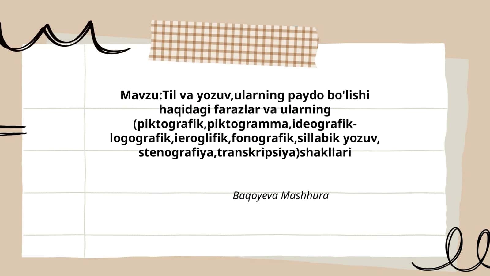 Baqoyeva Mashhura