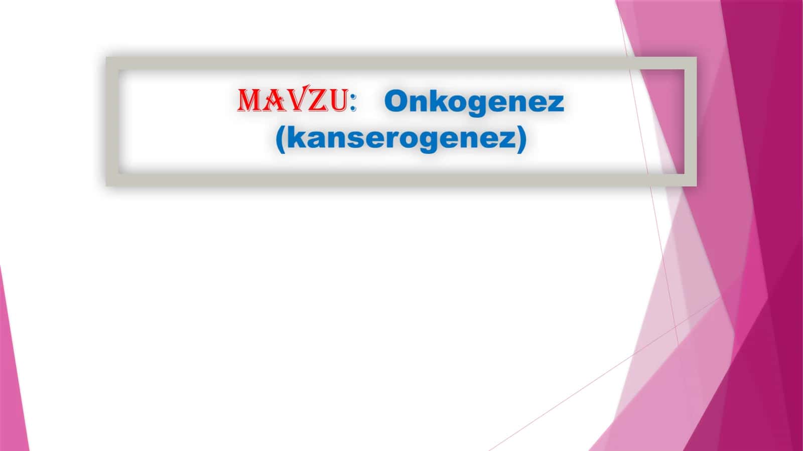 Onkogenez(kanserogenez)