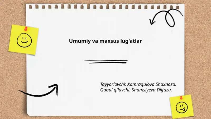 Umumiy va maxsus lug'atlar