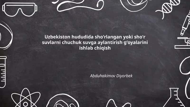 Oʻzbekistonda shoʻrlangan yer osti suvlarini tahlil qilib membranali (RO) texnologiyalarini joriy etish strategiyasi