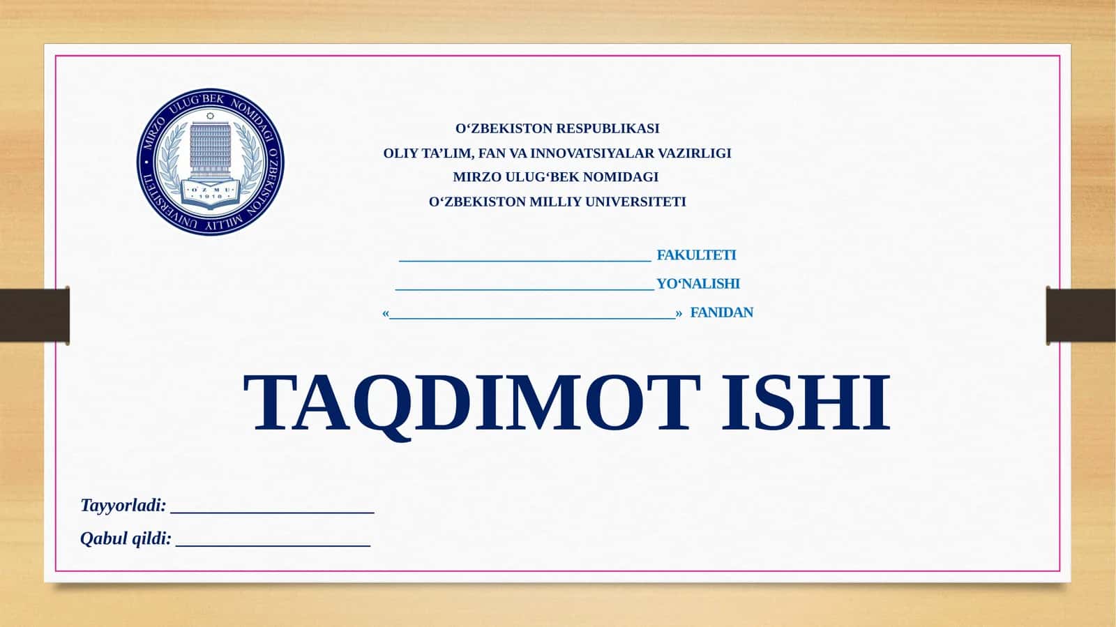 OILA VA SHAXSNI OʻRGANISHDA MAXSUS KUZATISHNI OʻTKAZISH