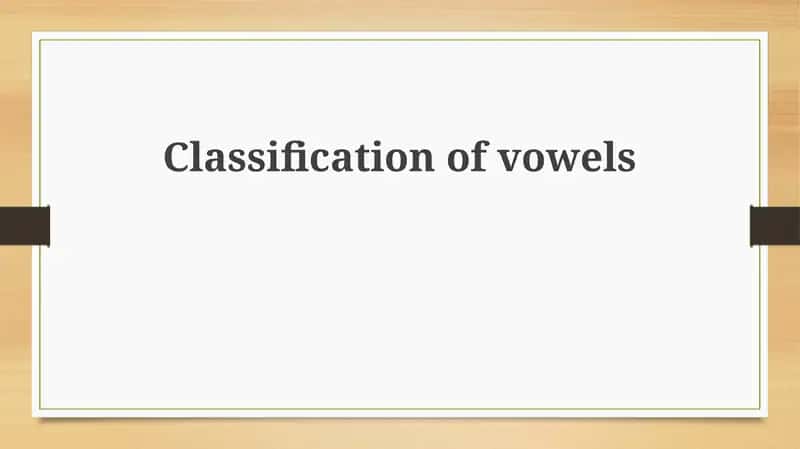 Classification of Vowels