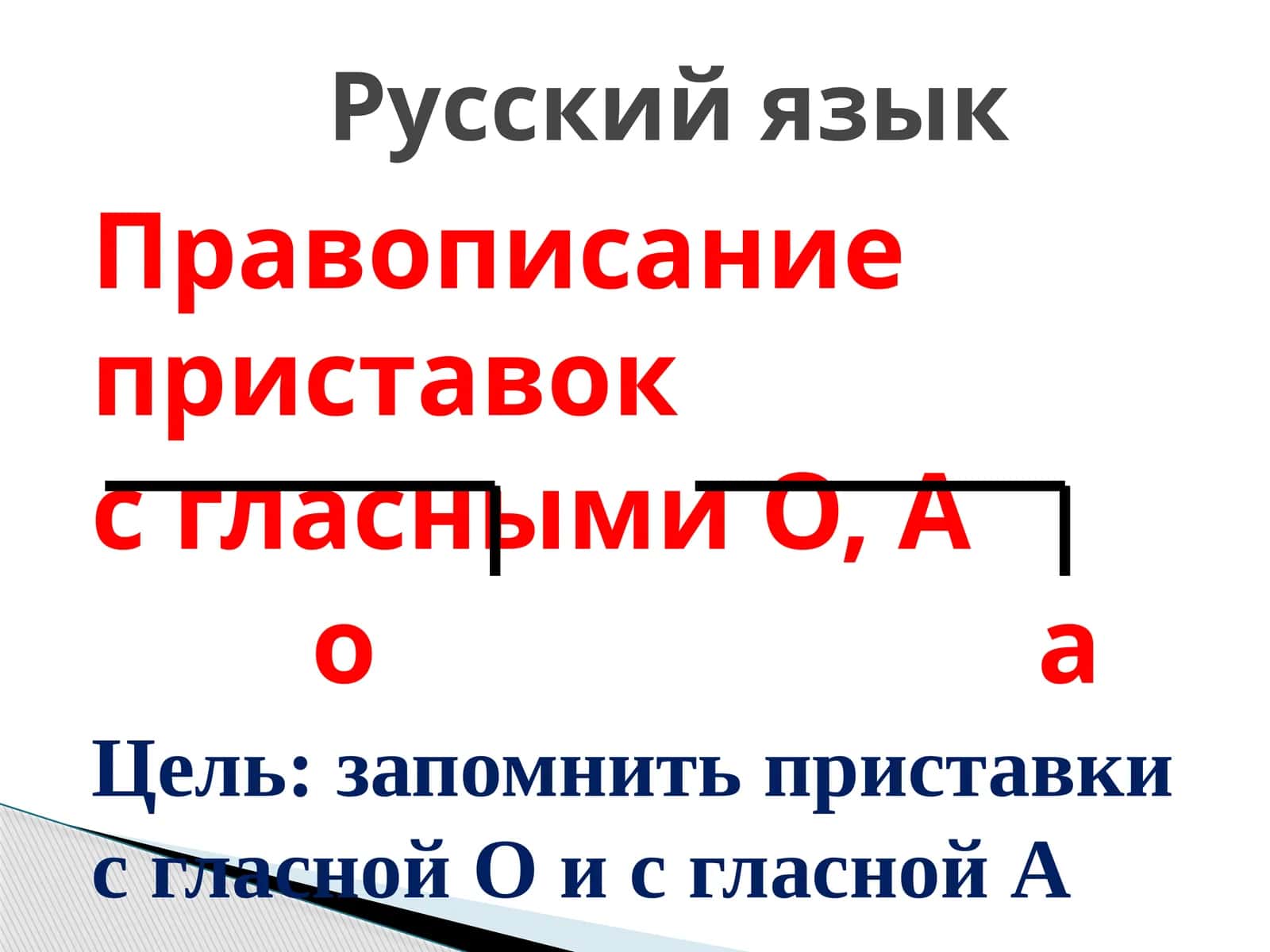 Правописание приставок с гласными О, А