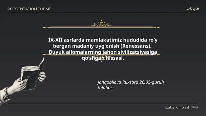 IX-XII asrlarda mamlakatimiz hududida roʻy bergan madaniy uygʻonish (Renessans)