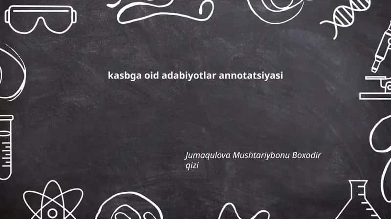 kasbga oid adabiyotlar annotatsiyasi