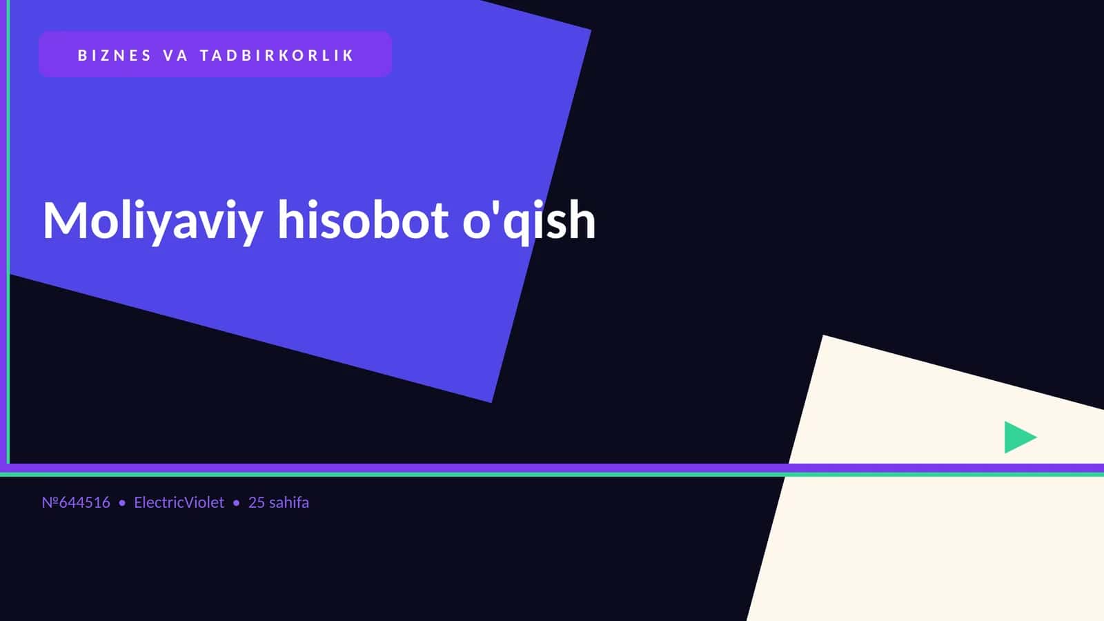 Moliyaviy hisobot o'qish