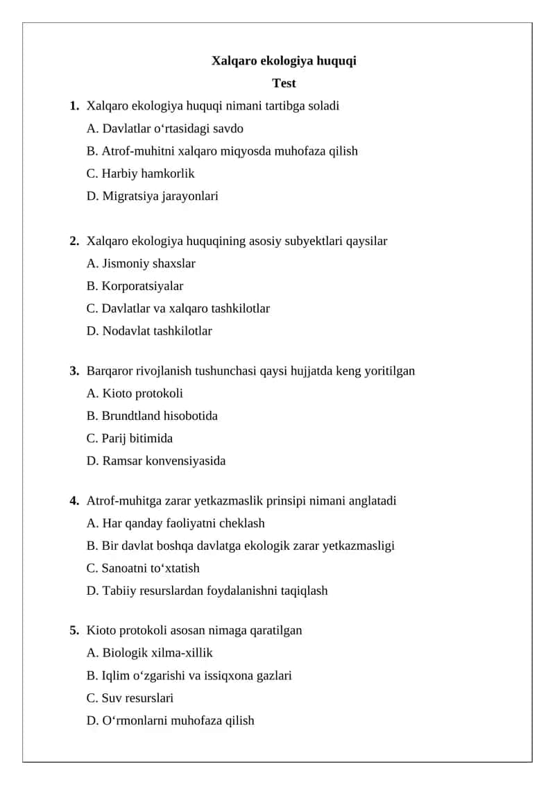 Xalqaro ekologiya huquqi