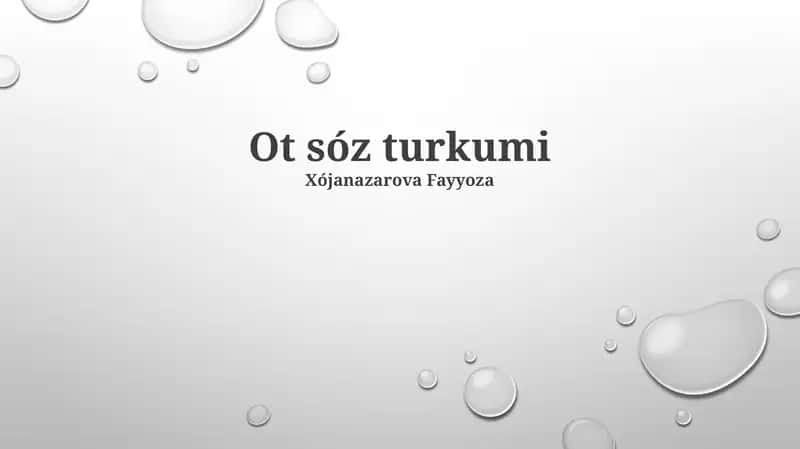 Ot sóz turkumi
