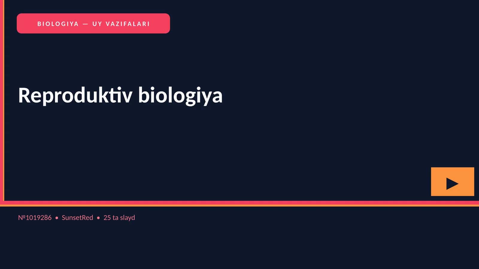 BIOLOGIYA — UY VAZIFALARI