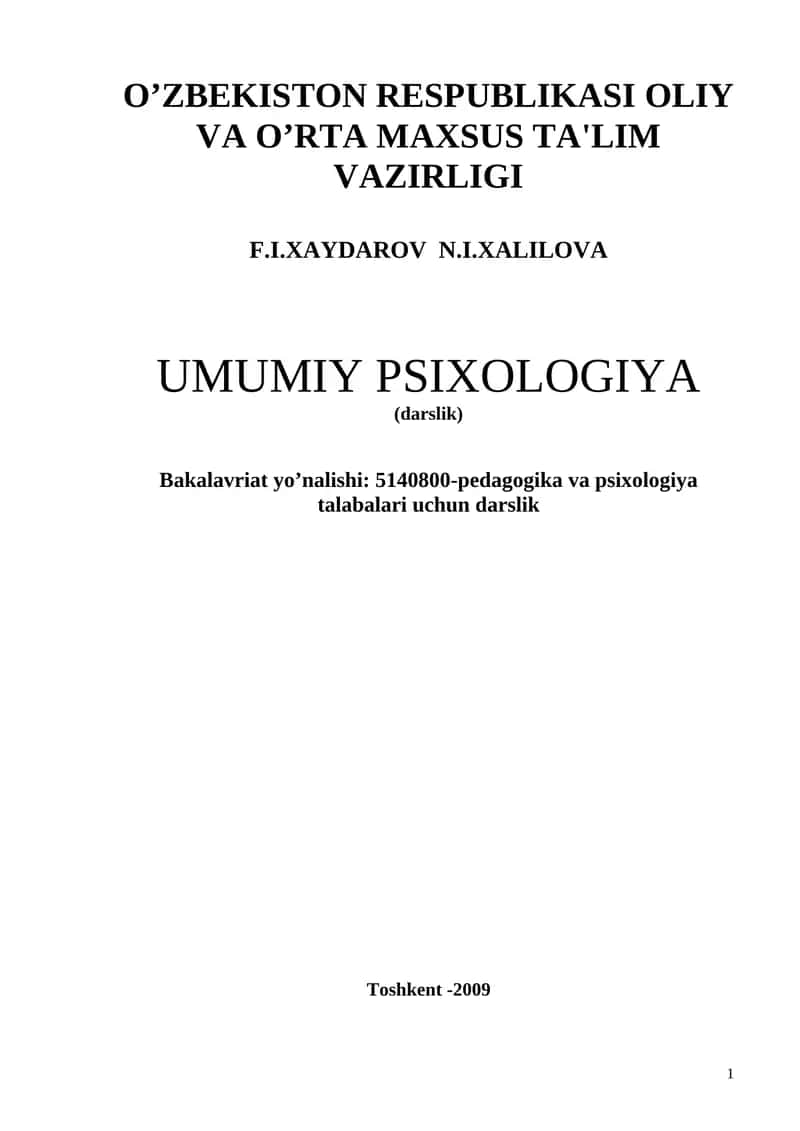 Umumiy psixologiya (darslik)