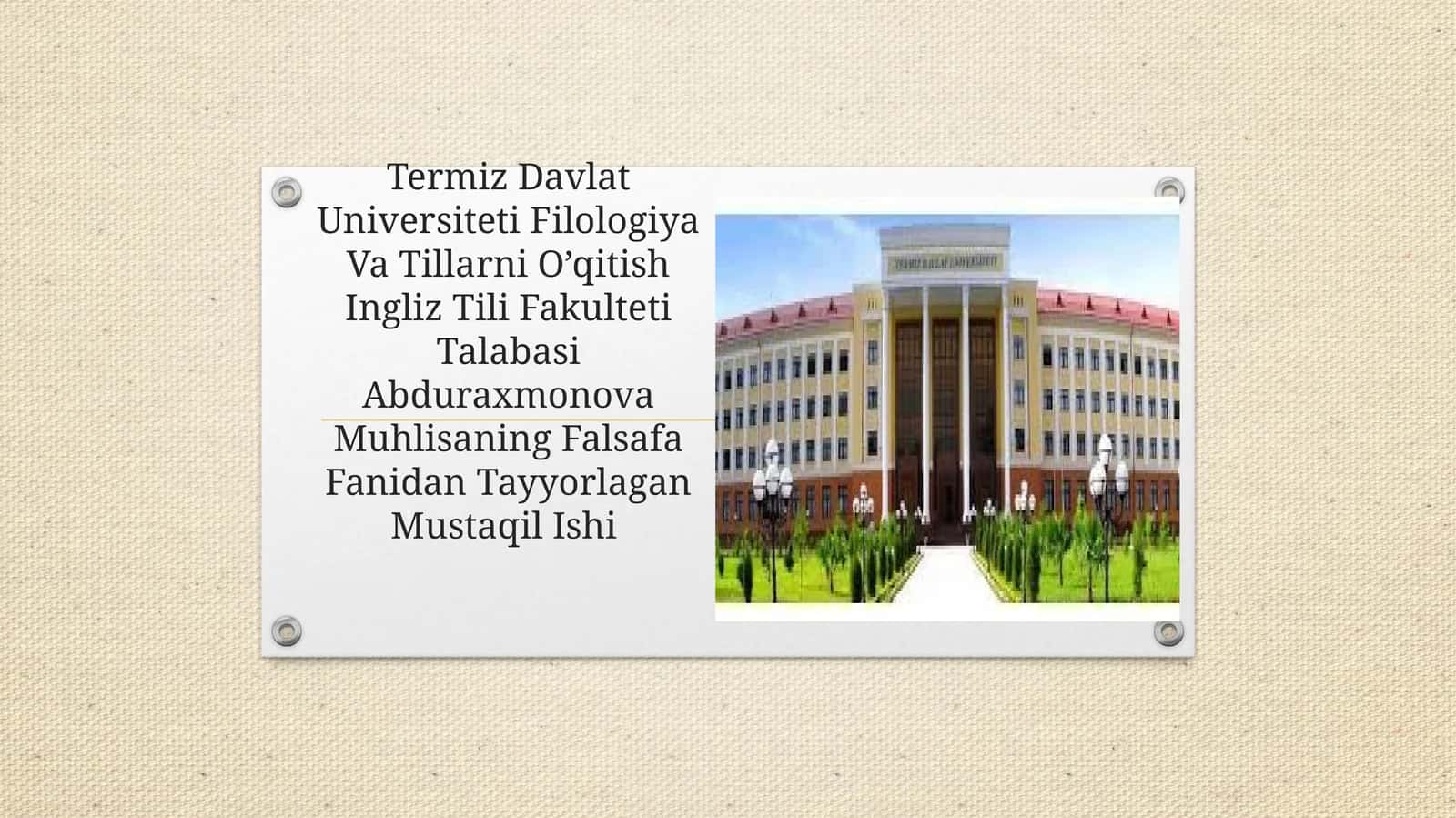 Sharq va G'arb mutafakkirlari Falsafa Fanidan Tayyorlagan Mustaqil Ishi