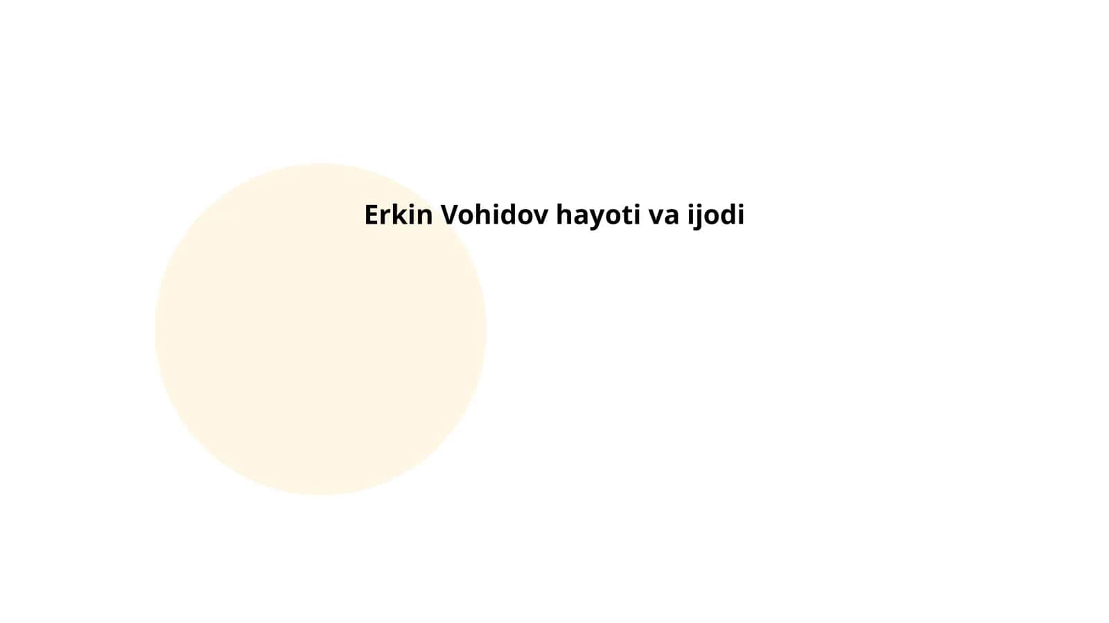 Erkin Vohidov hayoti va ijodi