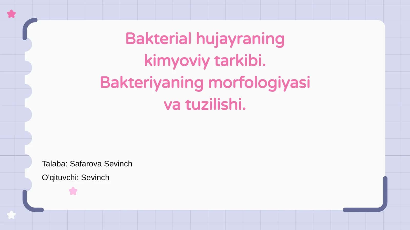 Bakteriyalar kimyoviy tuzilishi