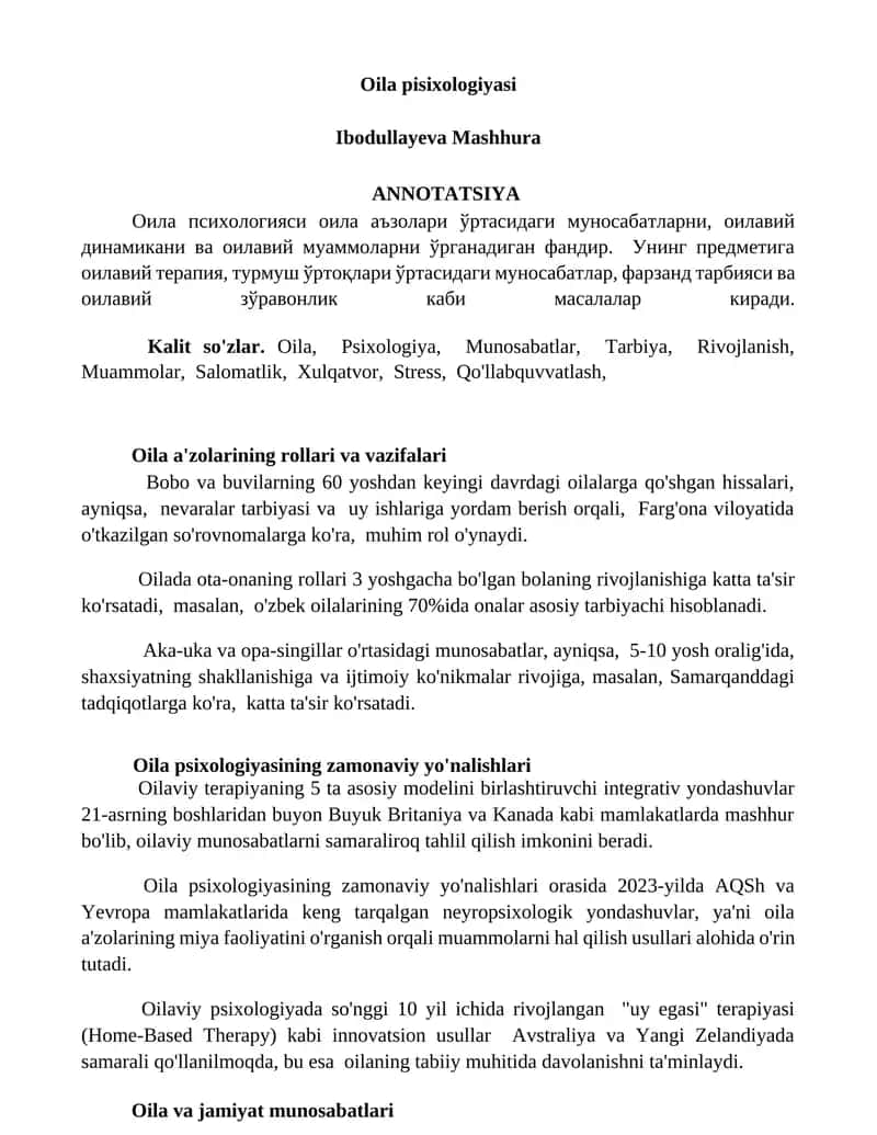 Oila pisixologiyasi