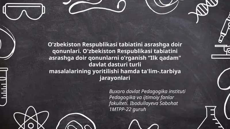 O'zbekiston Respublikasi tabiatini asrashga doir qonunlari