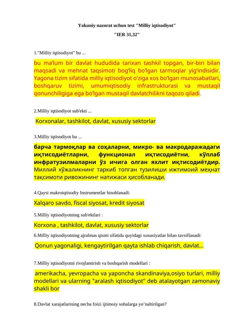Milliy iqtisodiyot