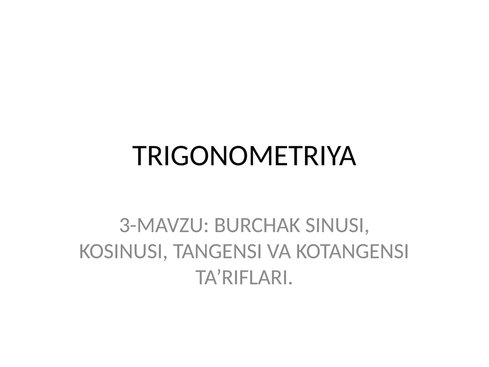 TRIGONOMETRIYA