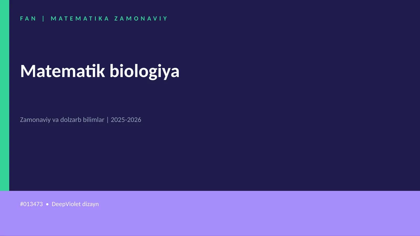 Matematik biologiya