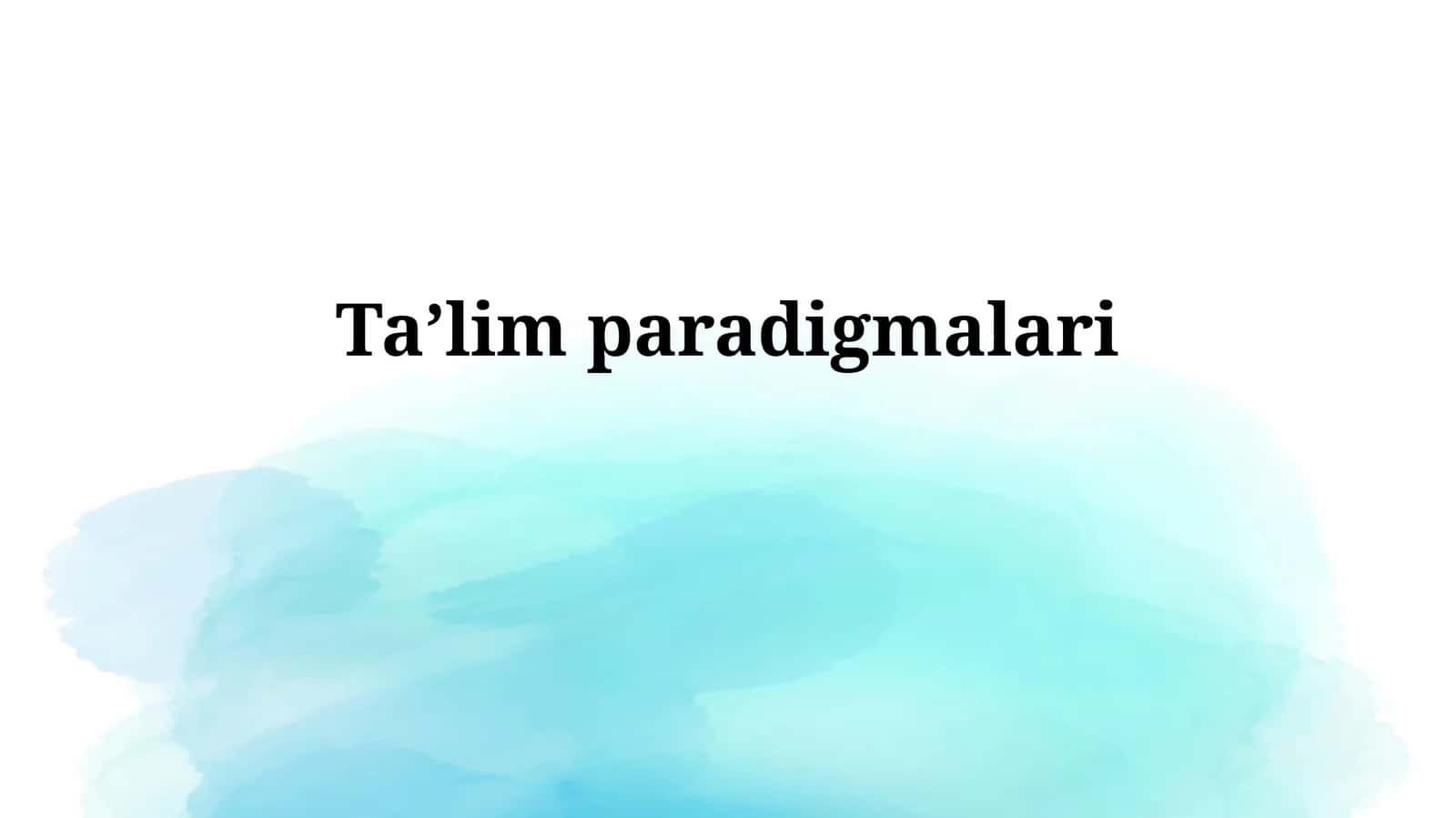 Ta'limparadigmalari