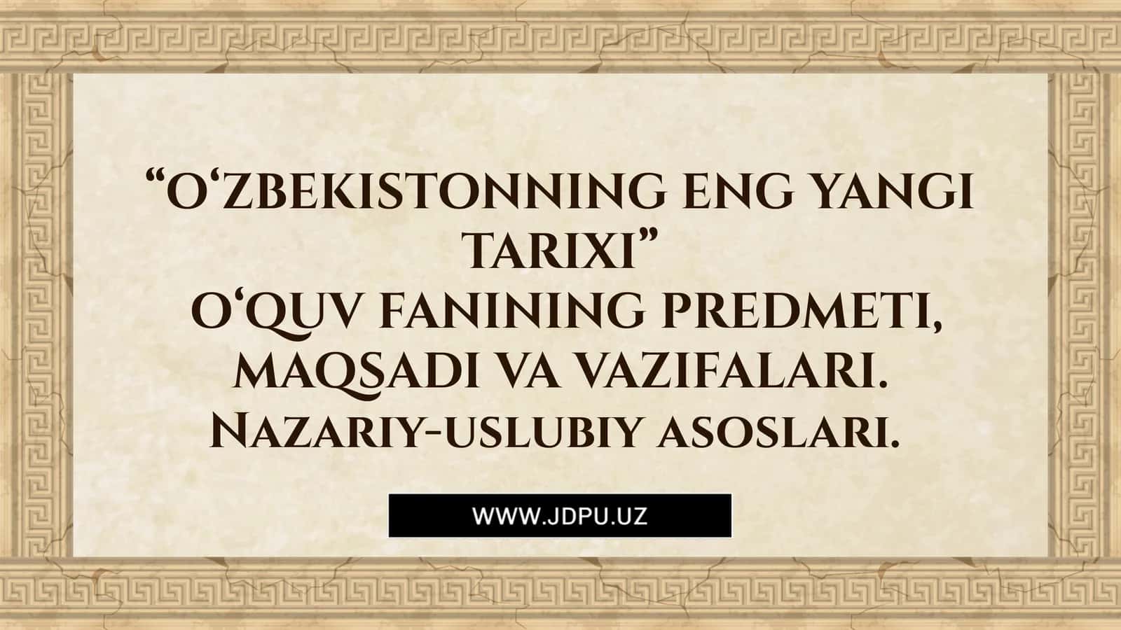 O‘zbekistonning eng yangi tarixi