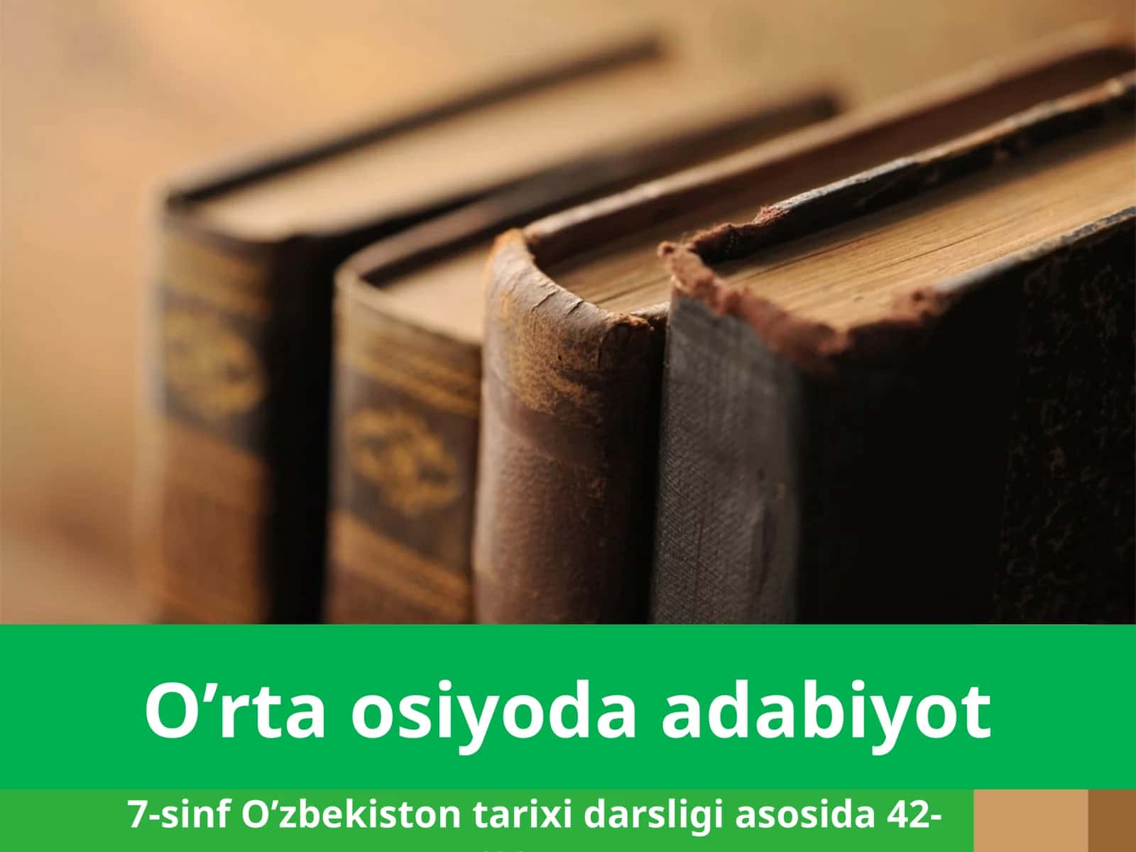7-sinf O'zbekiston tarixi O'rta Osiyoda adabiyot dars taqdimoti