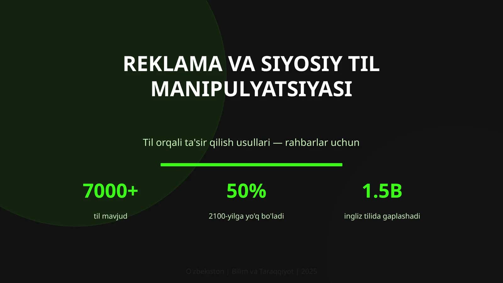 Reklama va siyosiy til manipulyatsiyasi