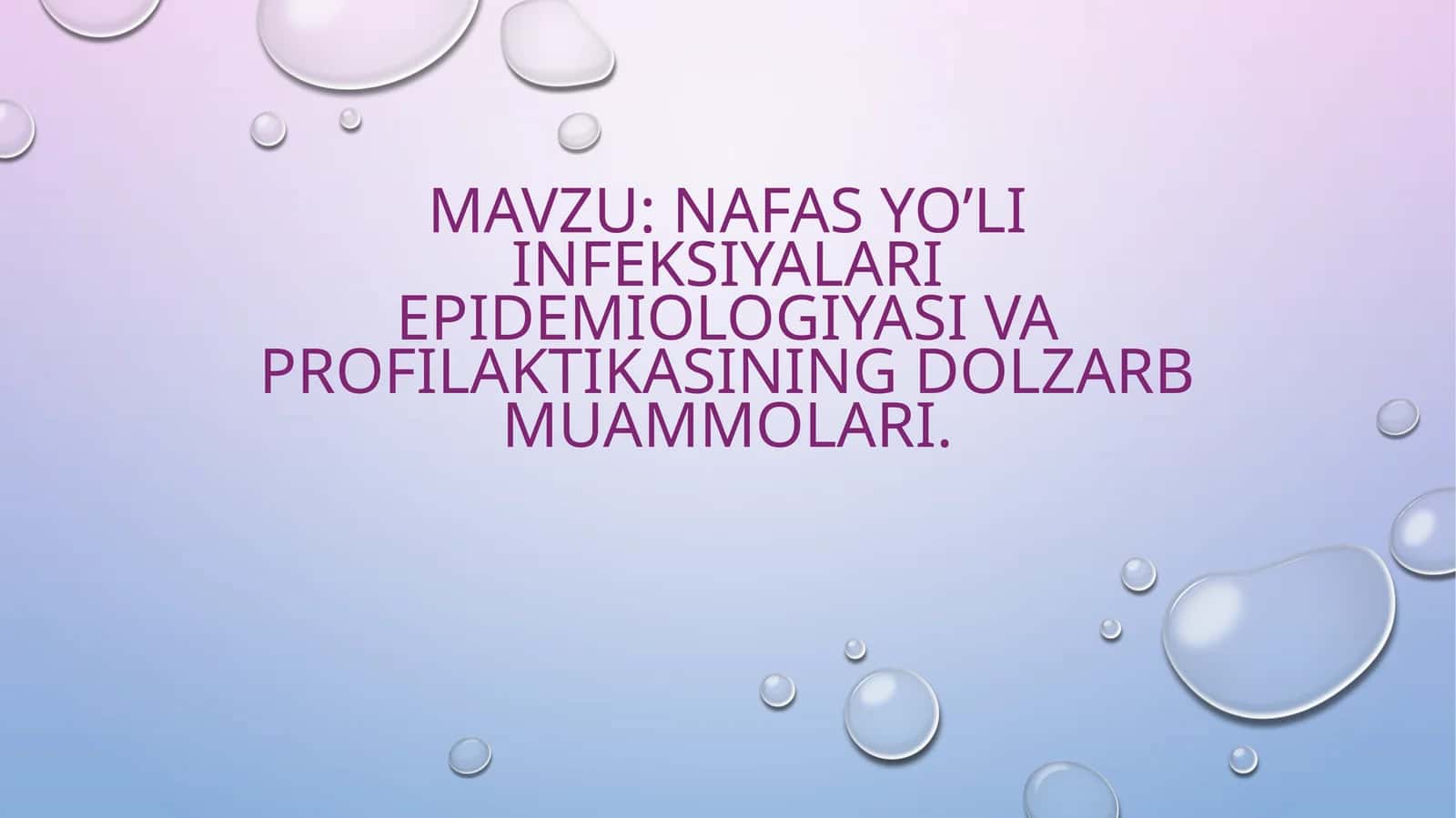 Нафасйўли инфекциялари