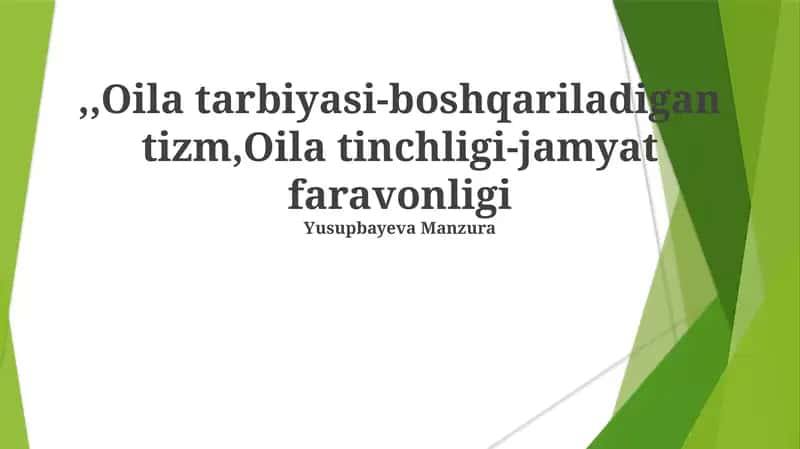 Oilaviy Tarbiya