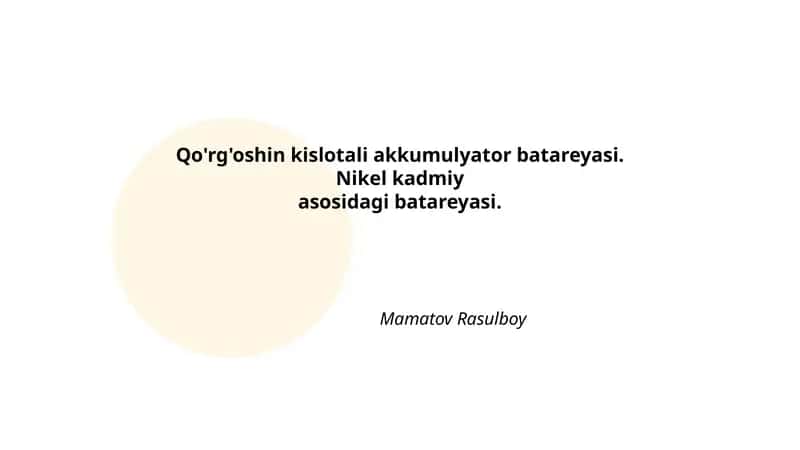 Qo'rg'oshin kislotali akkumulyator batareyasi